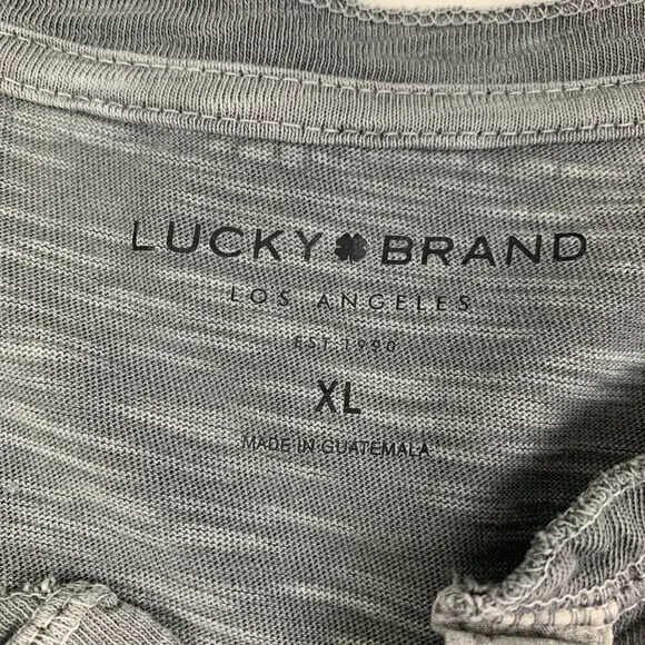 Lucky Brand Marled Cotton Long Sleeve Henley Men's Size XL - Picture 5 of 7